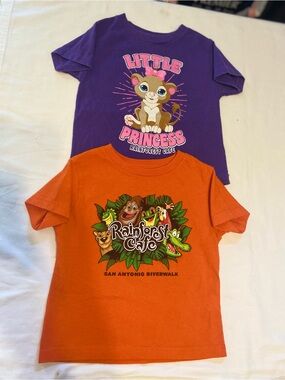 Rainforest Cafe Toddler Graphic Tee Shirts 3T Purple/Orange Crew Neck #Vintage
